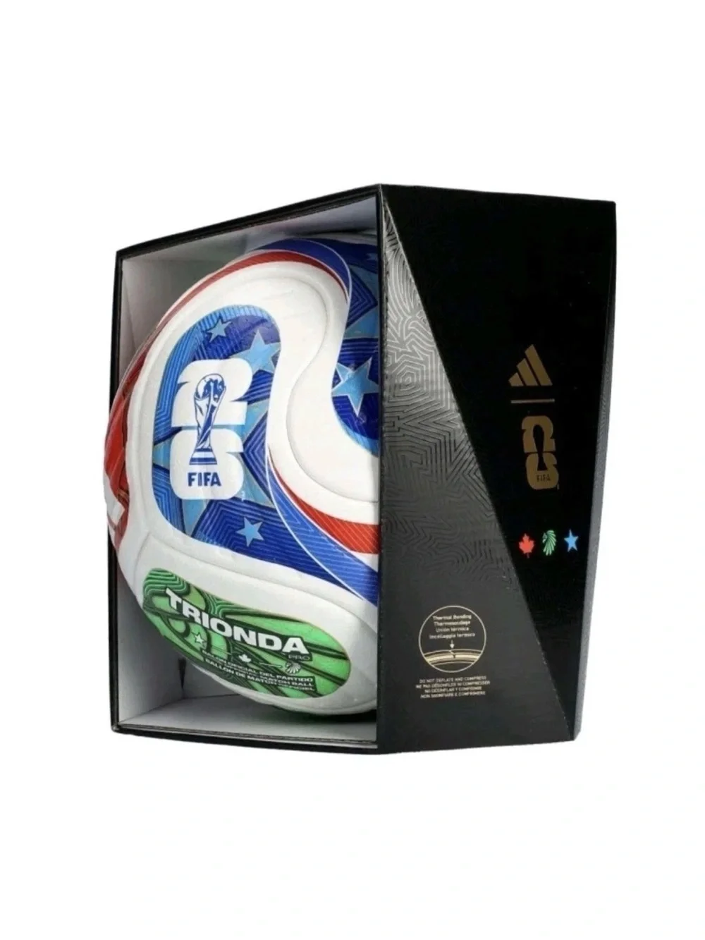 adidas Trionda Pro Soccer Ball - White Green Blue Red